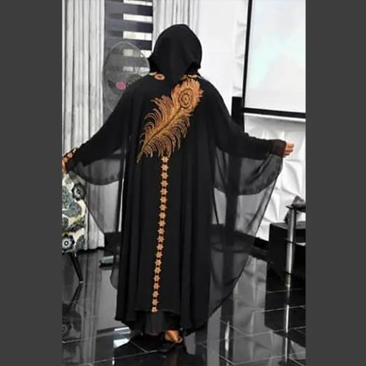 Womens Abaya Sequined Dresses Black Moroccan Dubai Abaya Kaftan Muslim Two Piece Suit  Dress