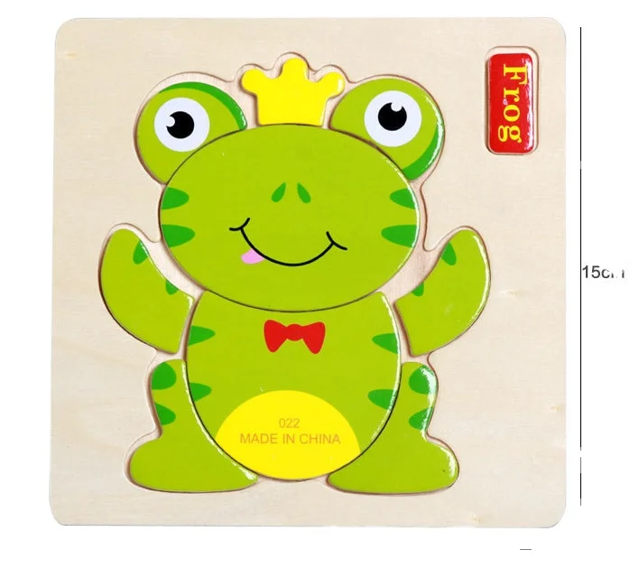 Toddler Children toys montessori early educational Sensory Toy Creative 3D Cartoon Animal Wooden Jigsaw Puzzle