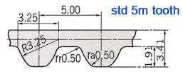 Timing Belt STS STD 1320-S5M 1335-S5M 1350-S5M 1360-S5M 1365-S5M Closed Loop Rubber Belts Width 6/9/10/12/15/20/25/30mm