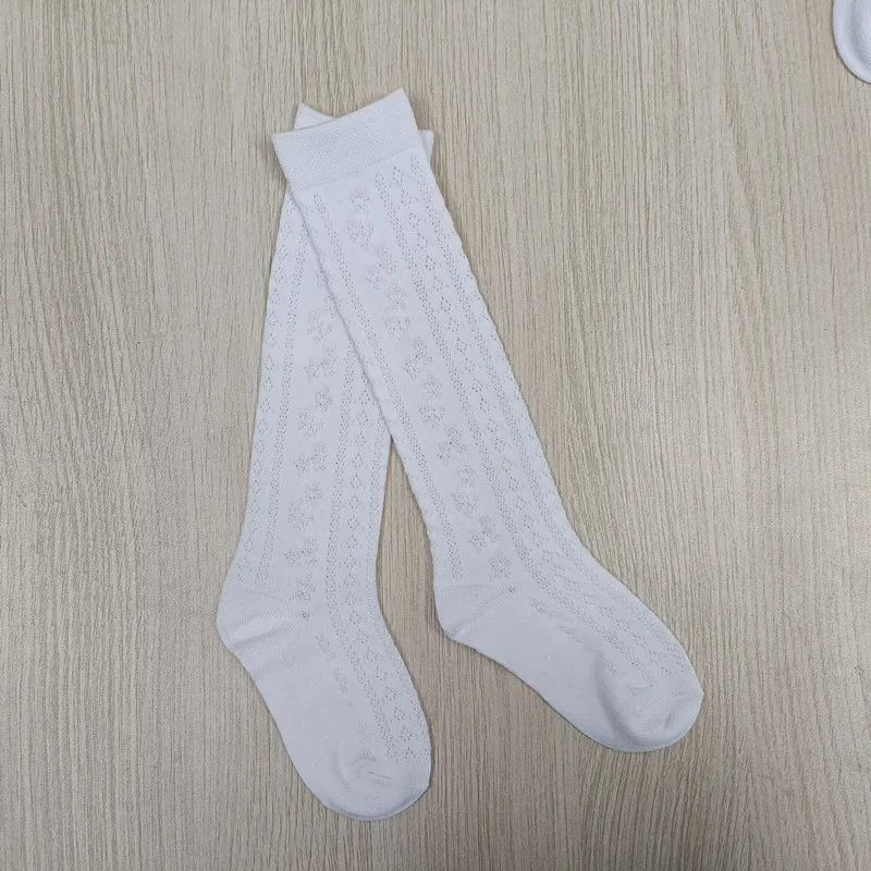 Hot Sale White Color Cotton Kids Summer Socks Uniform School Custom Child Socks Factory Directly School knee high socks