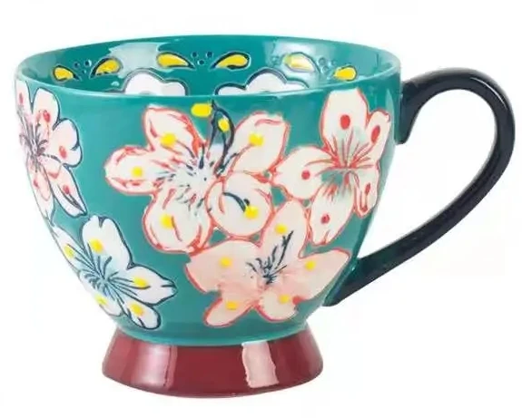 Oriental porcelain coffee cups New design ceramic tea cup Coffee mug wholesale with handle Elegant colorful water cups