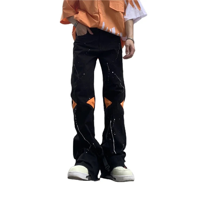 Брюки мужские классические стрейчевые, черные ветрозащитные штаны, повседневные штаны, джинсы с боковыми карманами