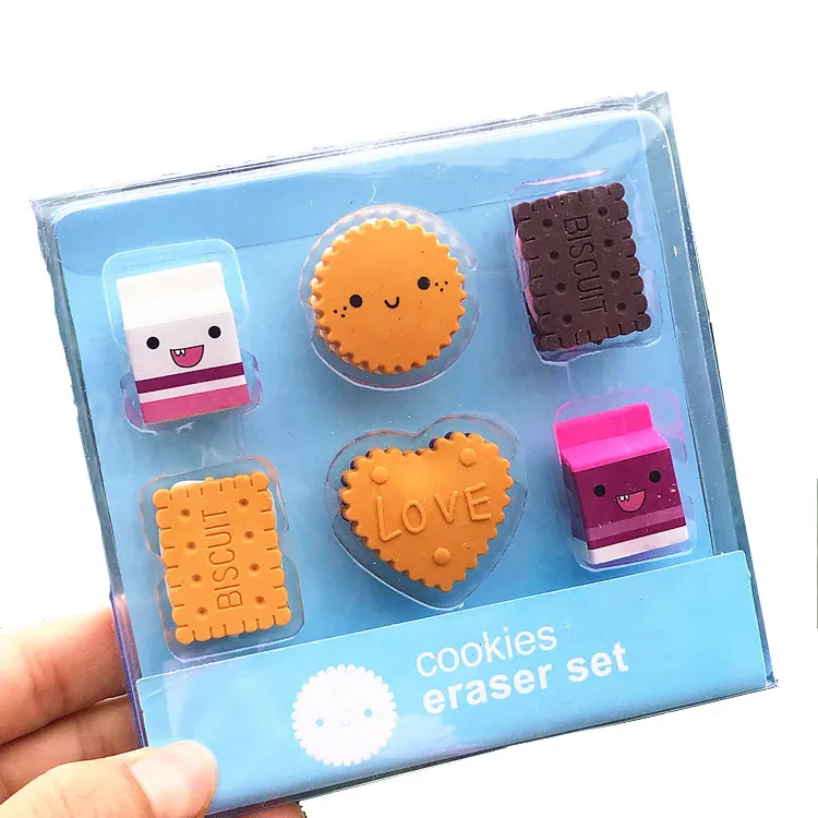 Кавайные печенья, молочный резиновый карандаш, ластик, студенческие канцелярские принадлежности, детские подарки, школьные принадлежности