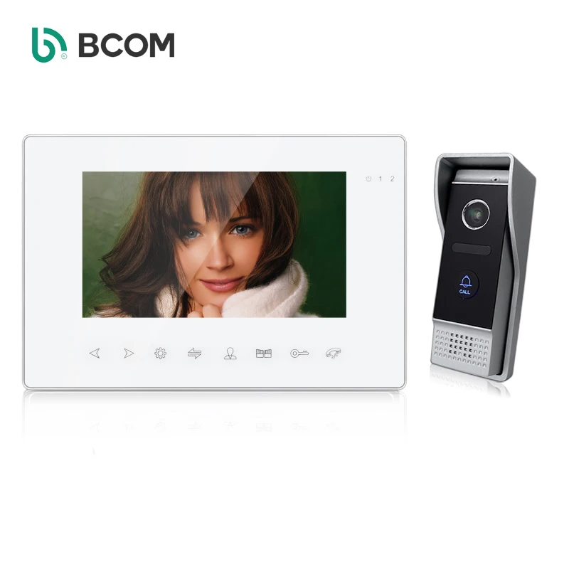 Bcomtech Waterproof 7 Inch Indoor Monitor TCP/IP Video Door Phone SIP Video Camera Intercom Lock Wireless Intercom System