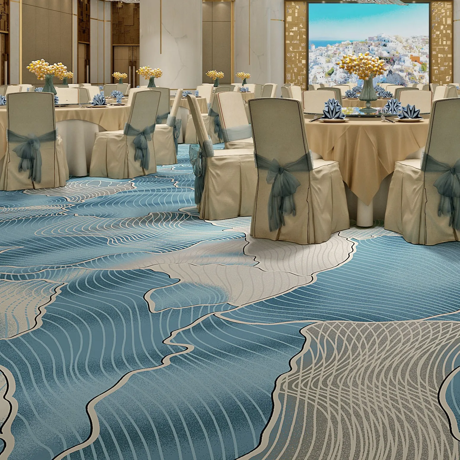 Factory direct polyester printed carpet can be customized full carpet hotel and office carpet