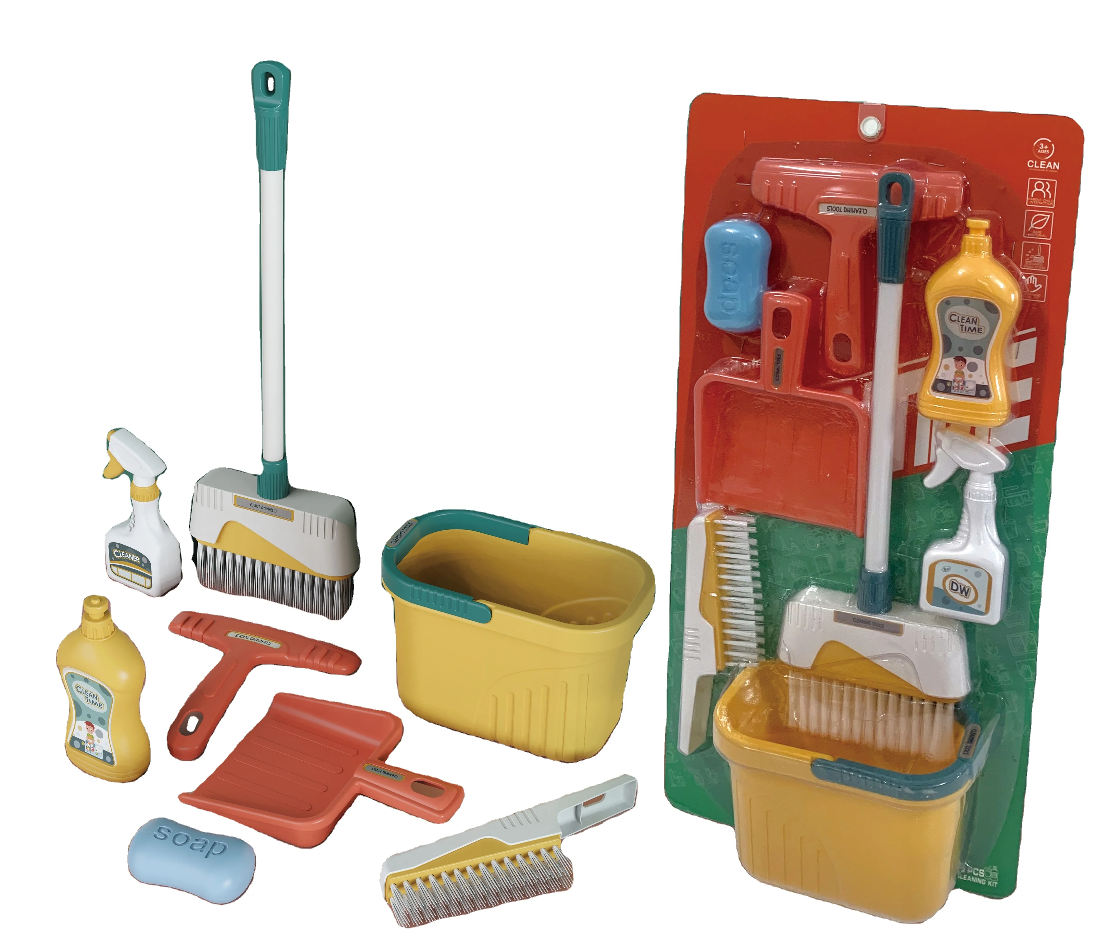 Mini Cleaning Tool Housekeeper Clean Set for Kids to Role Play Indoor Pretend Toys
