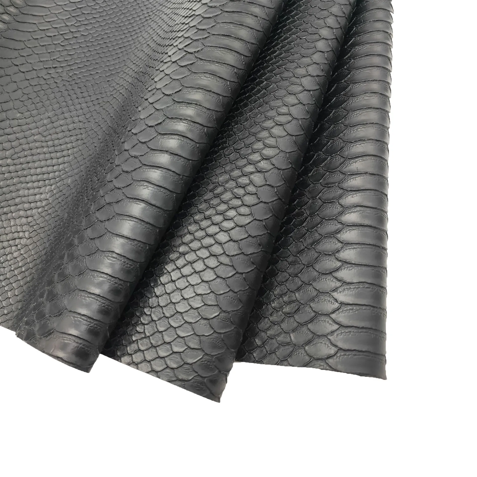 Black PVC 0.8-0.9mm High Quality Comfortable Leather Fabric Leather for  Handbag Case Bag