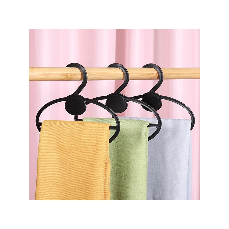 Kainice Custom New design clear plastic circle round clothes hanger Scarf Shawl Hangers Tie Holder Organizer Hanger