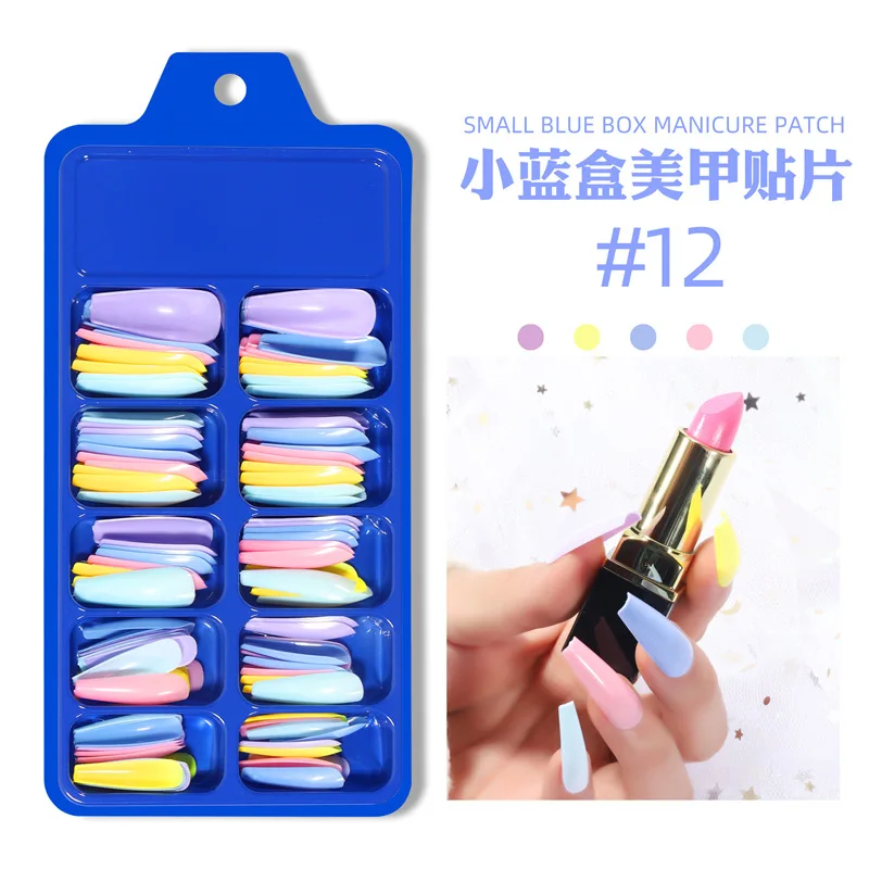 Ballet full patch nails Long French False Nail Natural Nude White Press on Nail Tips