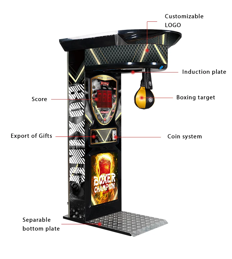 Street Amusement Park Coin Operated Kick And Boxing Machine Arcade Game Boxing Punch Machine Price For Sale