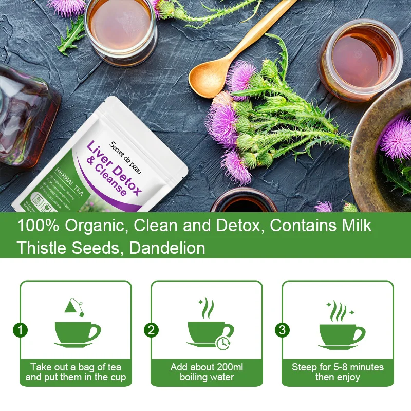 Organic Liver Detox Cleanse and Protecting Tea Herbal Tea 30 pieces Tea Bags