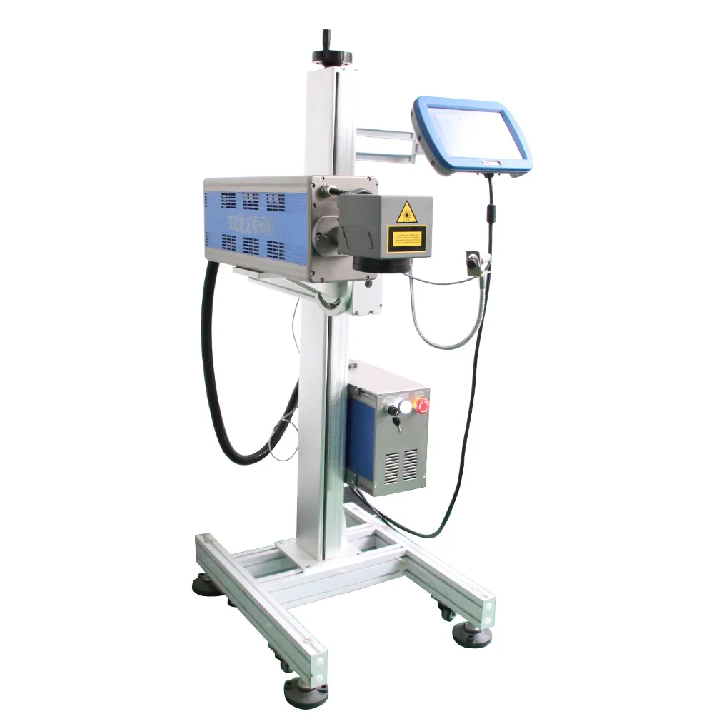 20W High speed Online Flying CO2 Laser Marking Machines for Coding Date on Cardboard Box