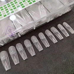 Частная марка, накладные длинные ногти, полное покрытие, прозрачный мягкий гель, тонкий наконечник, накладные ногти