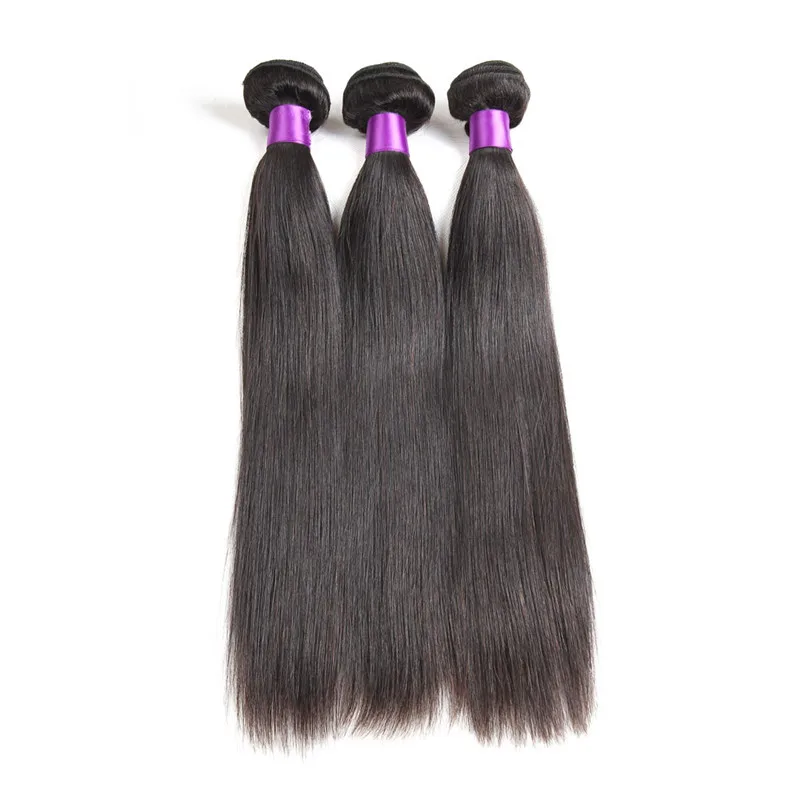 
9A Straight Brazilian Hair Bundles with Closure Unprocessed Virgin Cuticle Aligned Hair Wholesale Brazilian Hair Weave Bundles 