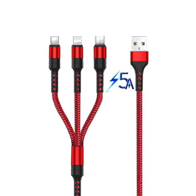 
 USB-кабель зарядный универсальный, 5 А, 3 в 1  