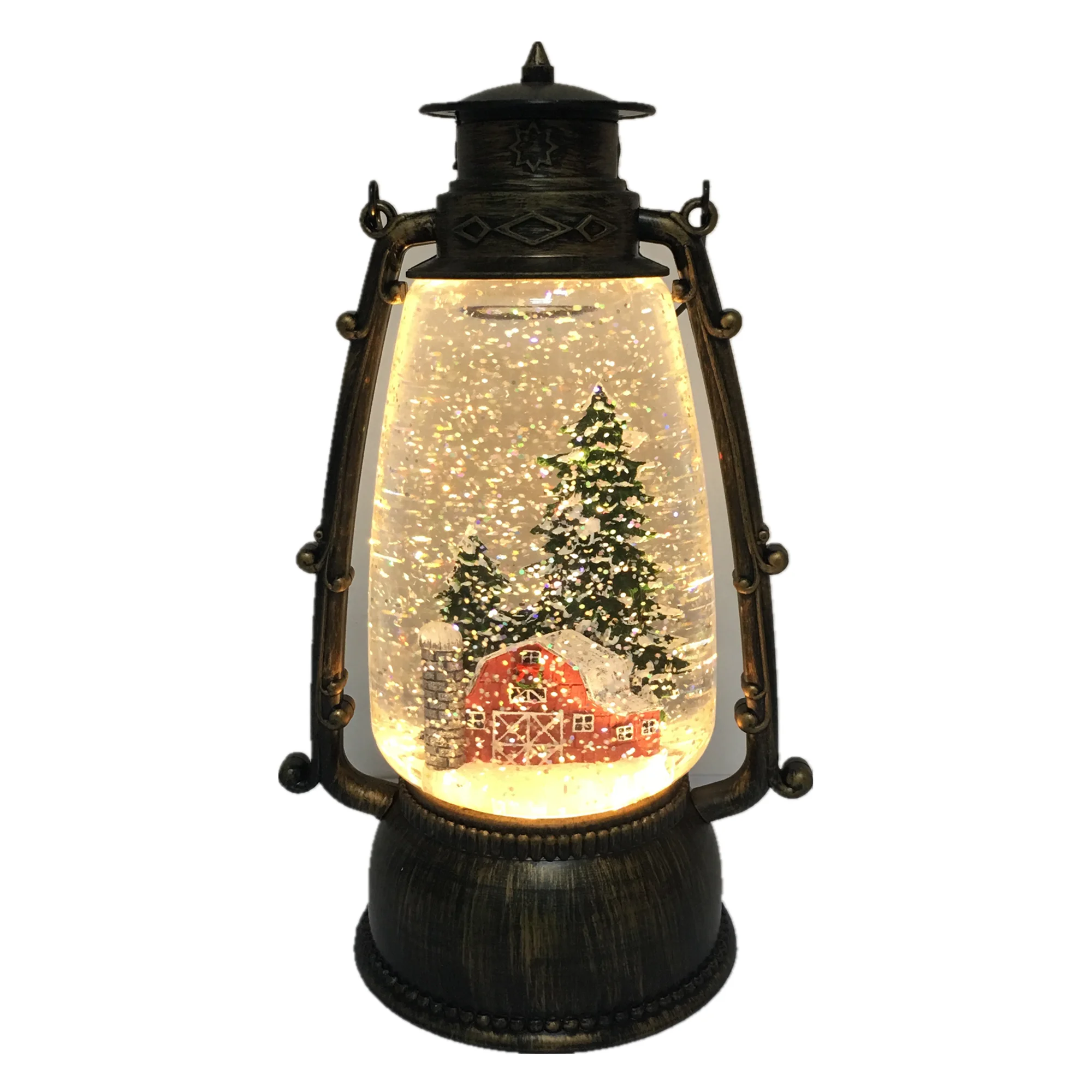 
Wholesale Plastic LED Water Globe Christmas decoration glitter Lantern ornaments Christmas snowing scene 