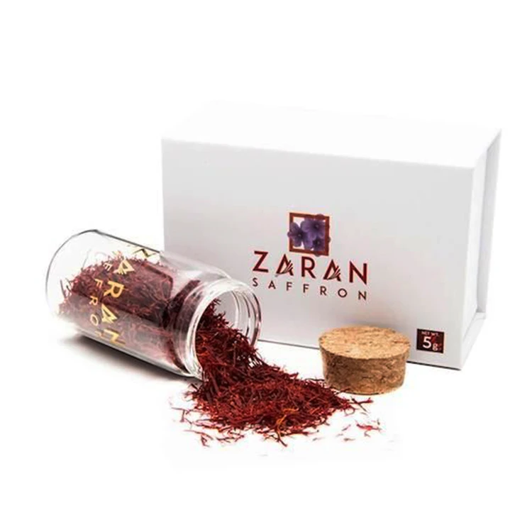 Factory Creative Customize Digital Printing Magnetic Closure Luxury Saffron Spices Gift Packaging Paper Box With Ribbon For Tea