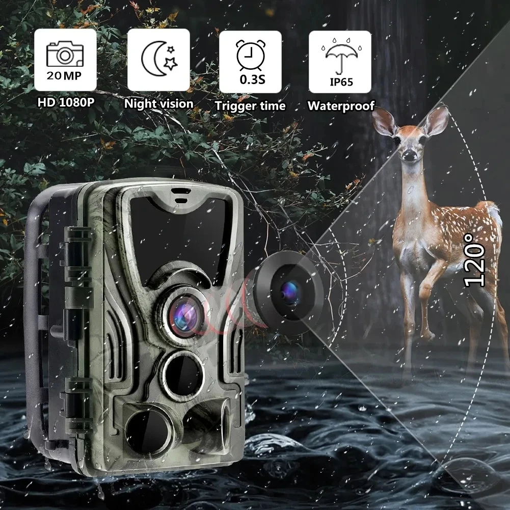 FTP SMTP MMS SMS 20MP 1080P Wireless Cellular Wildlife Surveillance Cameras 4G Hunting Trail Camera With 20MP 1080P Night Vision