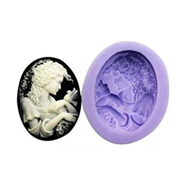 resin cameo Girl and Bird Silicone Resin Clay Molds Handmade Resin Mold Polymer Clay Mold