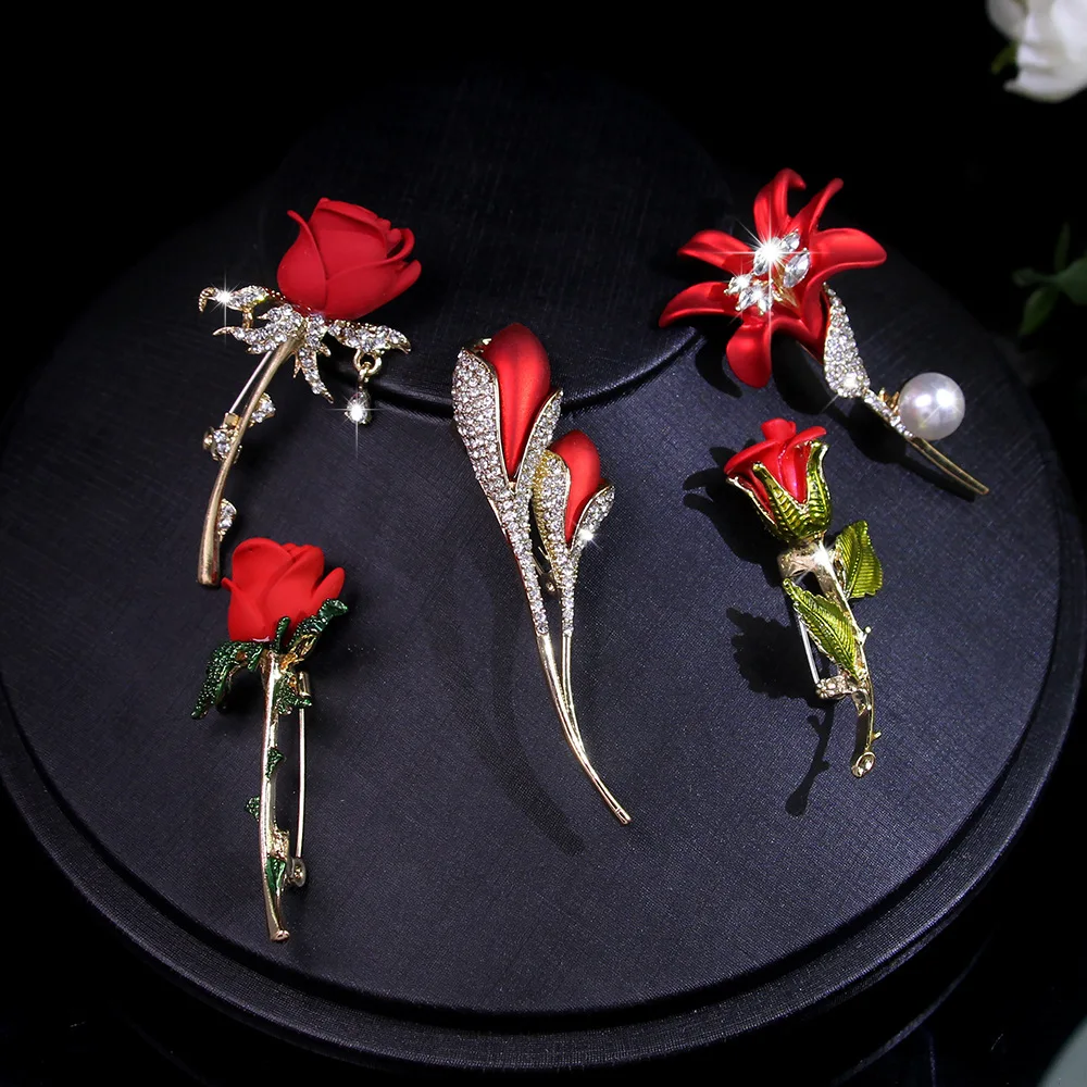 Wholesale of exquisite rose brooch clothing accessories anti-glare corsage for suit