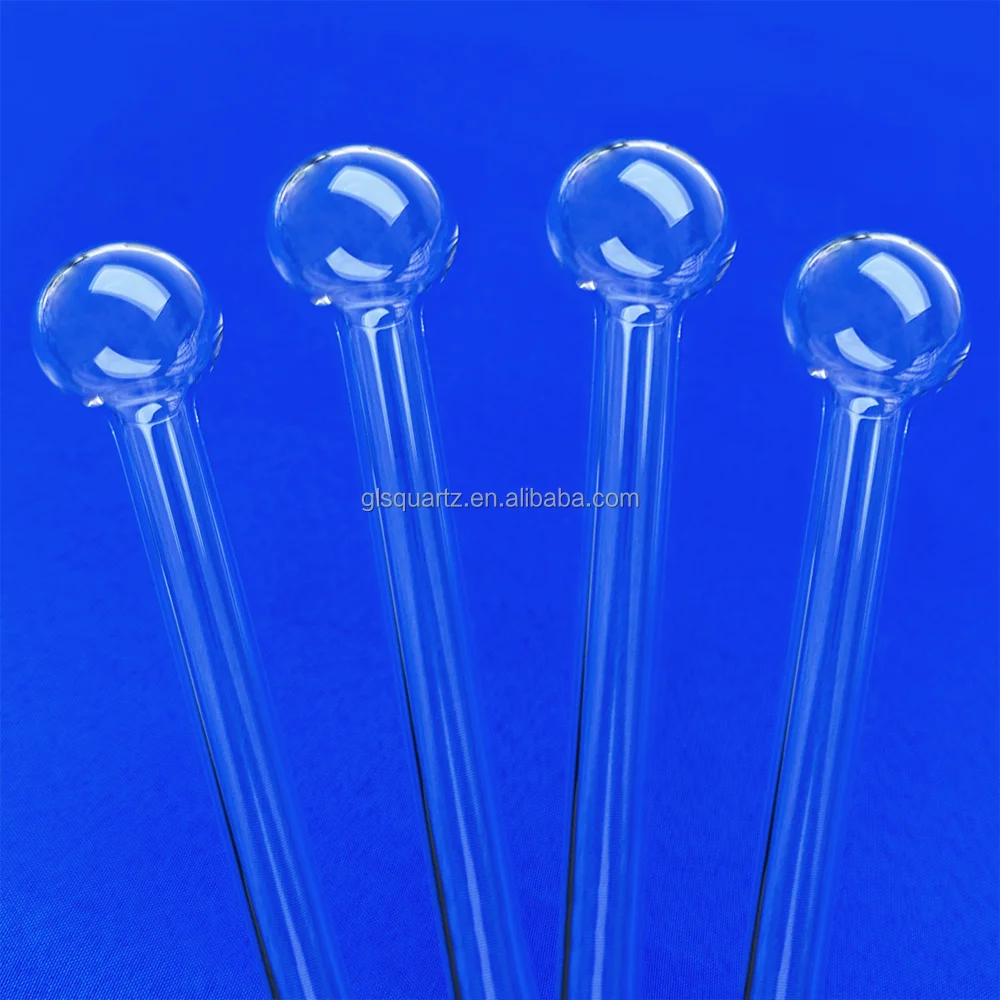 Wholesale Customized 6mm 8mm 10mm Borosilicate Glass Tube Heat Resistant Pipe with pot end