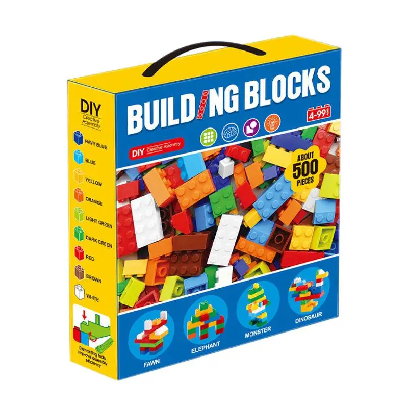 Hot selling 500/1000Pcs Blocks ABS Plastic Bricks Kit DIY Education Compatible with small particles Building Block Sets kidsToys
