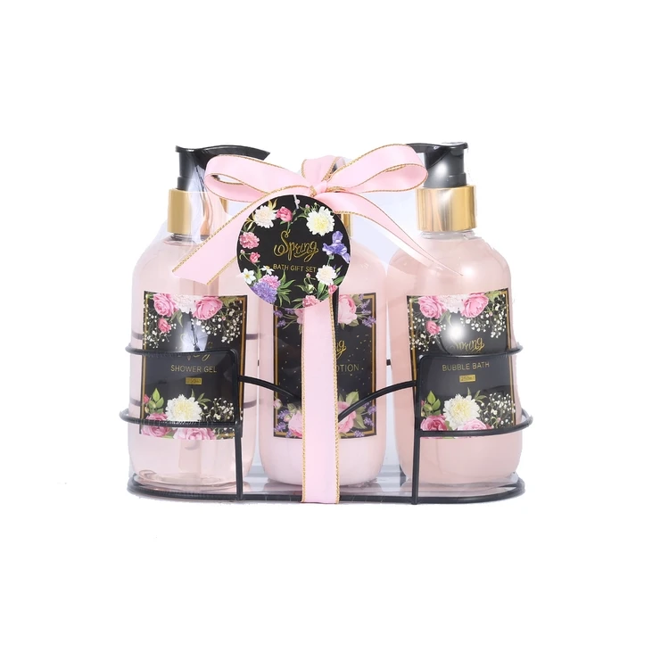 Wholesale bath sets for Women Shower Gel Bubble Bath Body Lotion long time Fragrance bath kit for her
