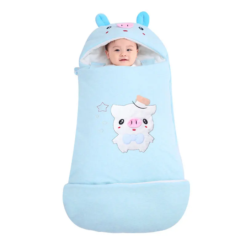Baby products baby sleeping bag pure cotton autumn and winter thickened sleeping bag baby anti kick quilt