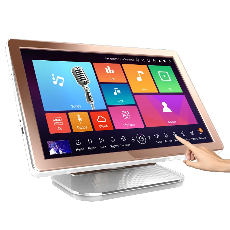40K Songs HDD 22',Home KTV Sing Karaoke Player Machine Android Touch Screen Karaoke System