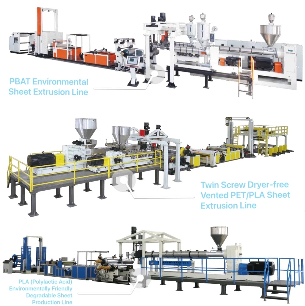 Production capacity 1 ton PLA bio plastic Amylum Degradable Plastics and Multi-functional Anti-fog sheet extrusion machine