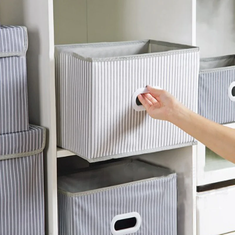 RU Foldable Wardrobe Storage Box Bras Socks Underwear Organizer Cotton Linen Bedroom Clothes Quilt Sorting Desktop Storage