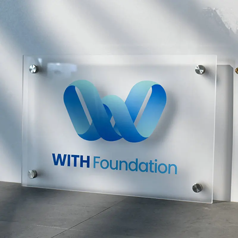 Custom Acrylic company reception desk sign 5mm thickness business advertising sign board shop name sign board