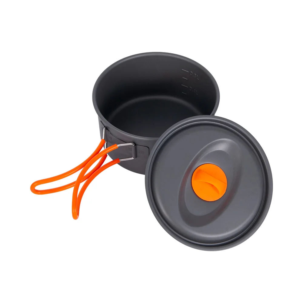 Portable Aluminum Alloy Outdoor Tableware Hiking Picnic Frying Pan Camping Cookware Versatile Pot Set Cookware