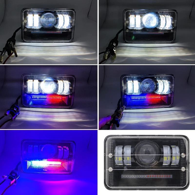 7 inch 40w car led headlight red and blue warning light For Car Headlight Auto DRL High/low Flashing Light Off-road Truck JEEP