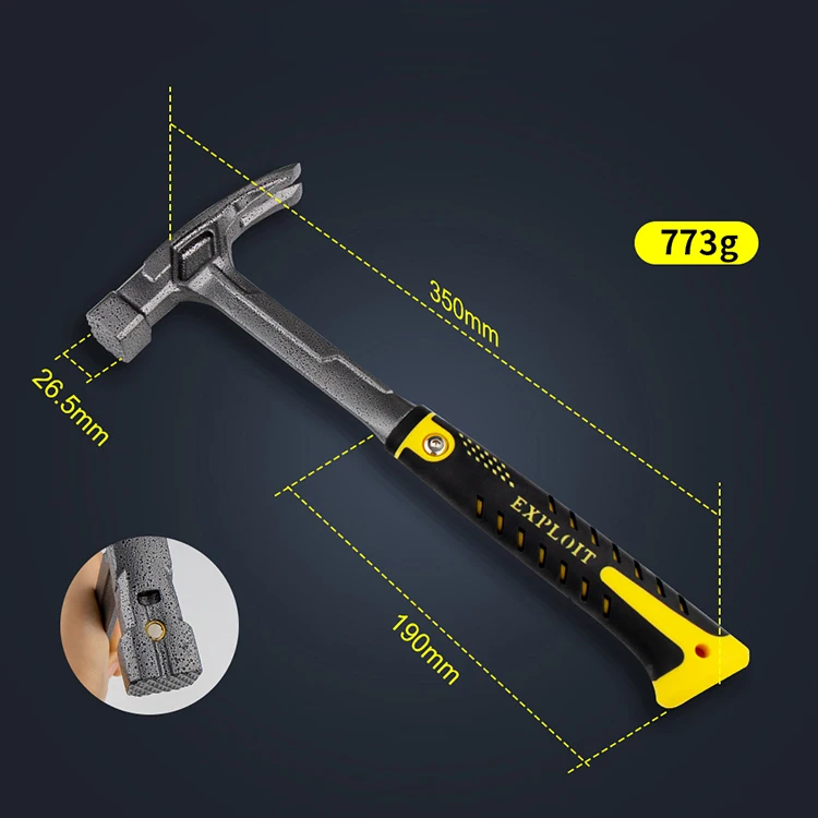 Anti-slip Fitter Framing Forged Hammers Non-slip Carpenter Magnetic Multi-tools High Carbon Steel Claw Hammer With TPR Handle
