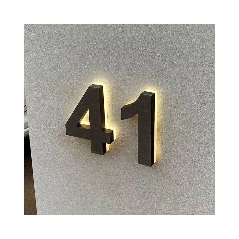 Modern House Numbers,Illuminated Address Numbers, New Home Address Sign, LED Home Address Sign, Lighted House Number Sign