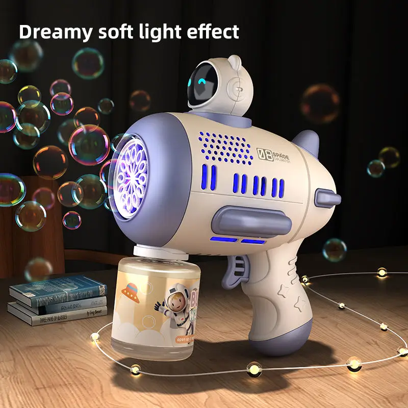 Astronaut Space Bubble Machine LED Bubble Blaster for Toddlers Leak Proof Design Bubble Blower for Parties Birthday