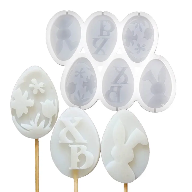 wholesale Easter butterfly rabbit egg drip mold DIY chocolate cheese lollipop silicone mold