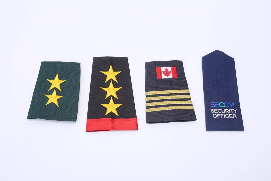 Custom Logo Design Plain Shoulder Epaulets Embroidery Patch Uniform Accessories Epaulettes Shoulder Board Woven Fabric Epaulet