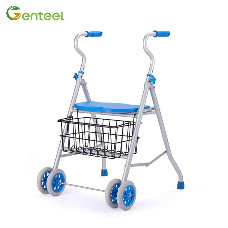 Folding Rollator Walker Economical Disable Walker Rollator Aluminum Adjustable Walker For Seniors