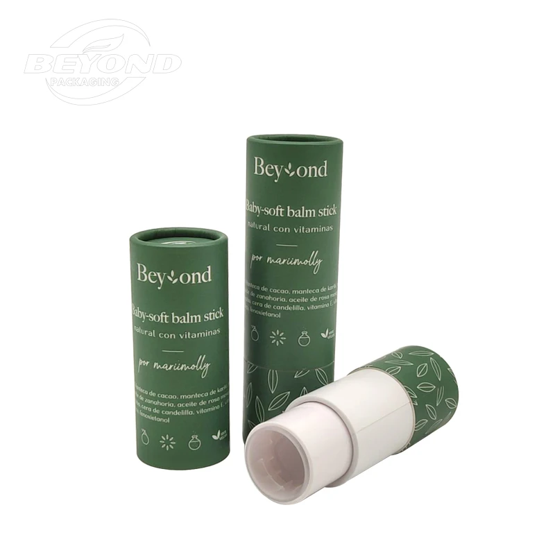 Eco friendly customized printing round cardboard kraft paper tube twist up lip balm tubes lipstick paper tube packaging