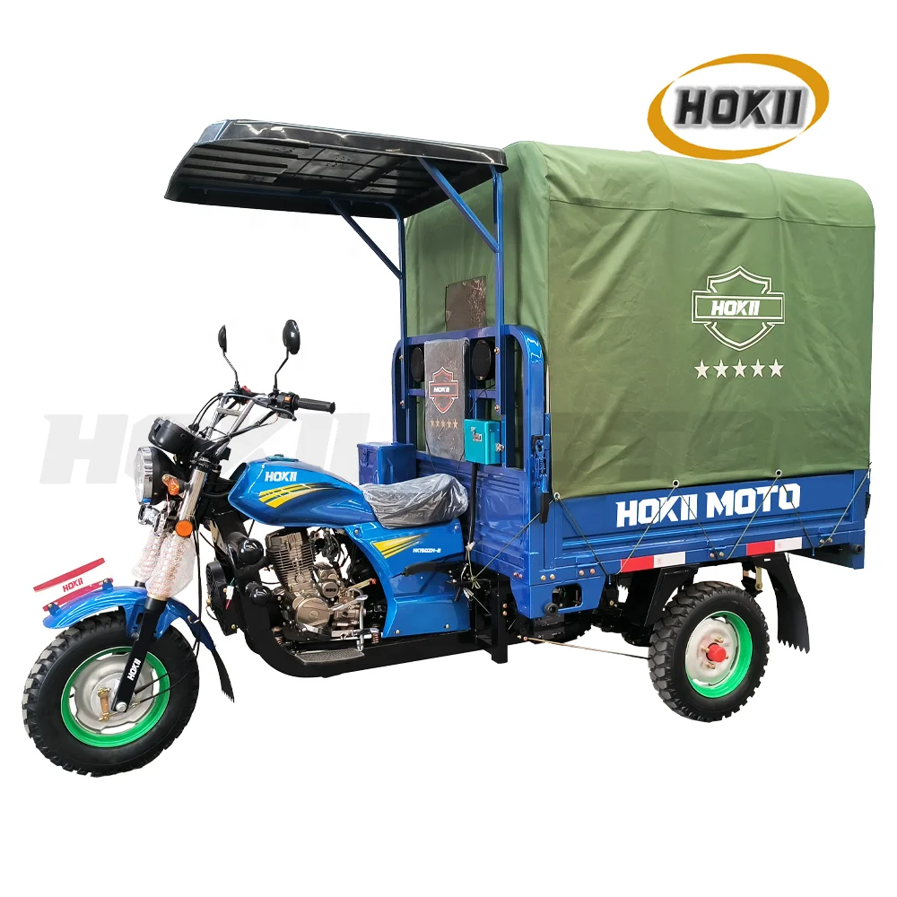 Грузовой трехколесный велосипед 150cc цена в Индии для взрослых с крышей