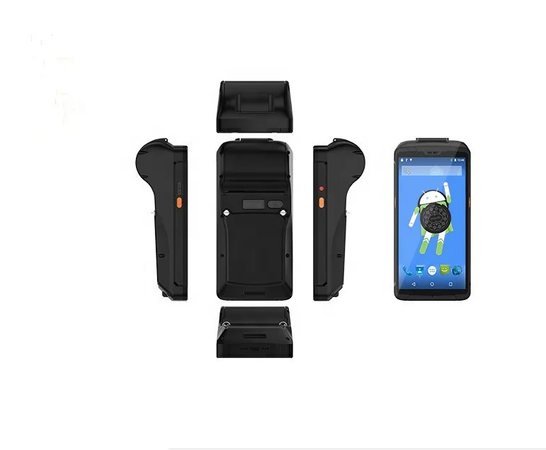 Android 8.1 PDA with built-in thermal printer Handheld industrial terminal rugged data collector printer