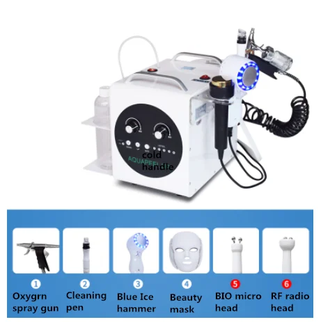 Лидер продаж 2019, косметический аппарат 6 в 1 для ухода за кожей и очистки лица, косметический аппарат с мелкими пузырьками