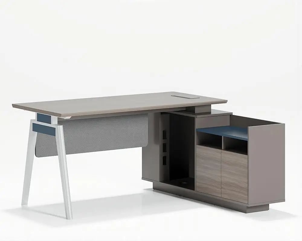 Manufacturer Factory Price Modern Boss Office Executive Desk Wooden L-Shaped Computer Table With Drawers