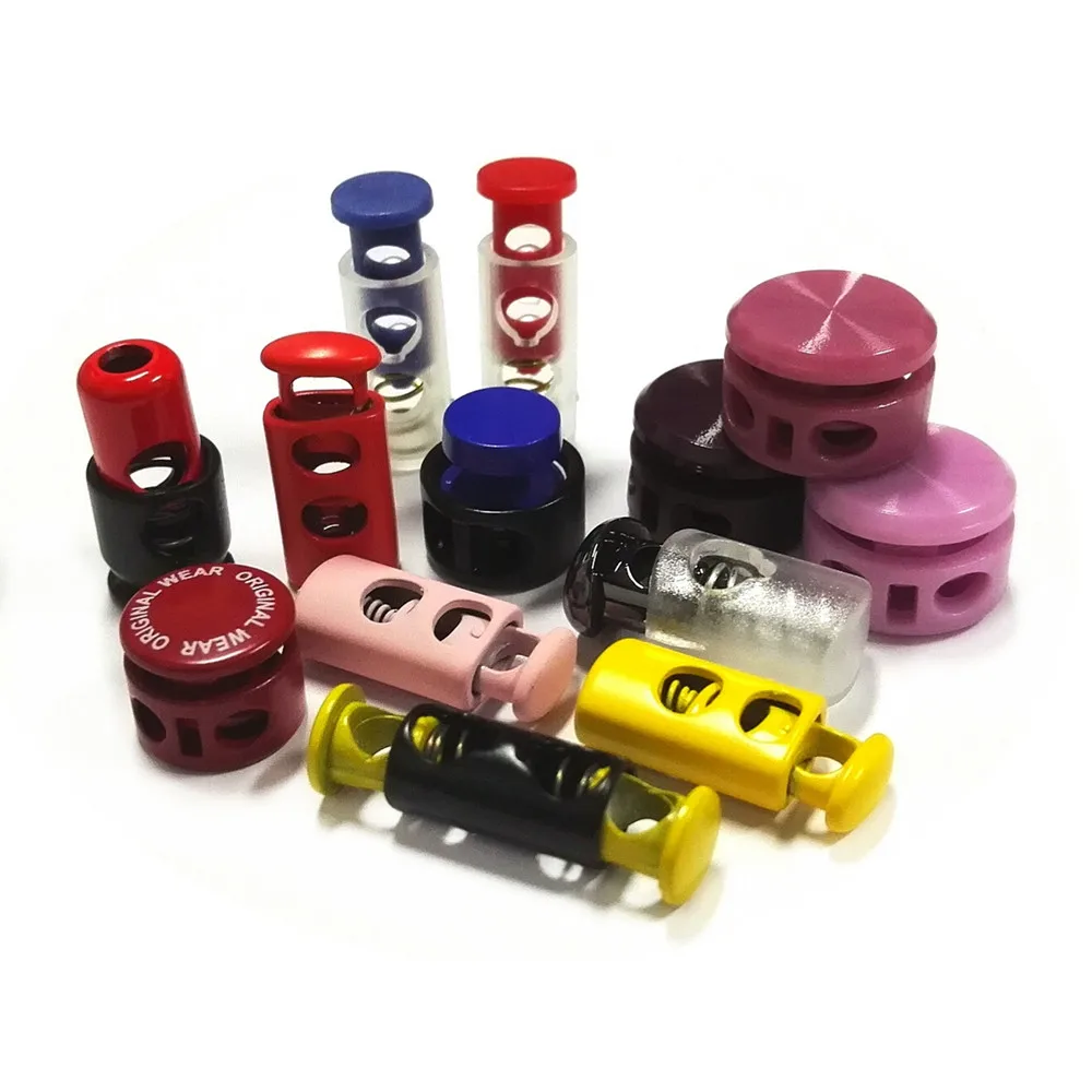 Оптовая продажа двусторонний пресс двухсторонний шнур стопор металлический переключается с двумя отверстиями для одежды