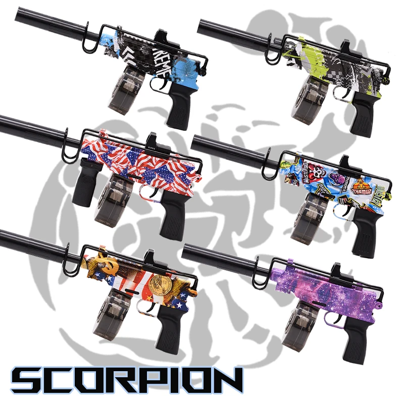 2022 Amazon Hot Sell Customized Skin 60000 Gel Beads Electronic Scorpion Pistol Gel Ball Blaster  Splatter Ball Toys