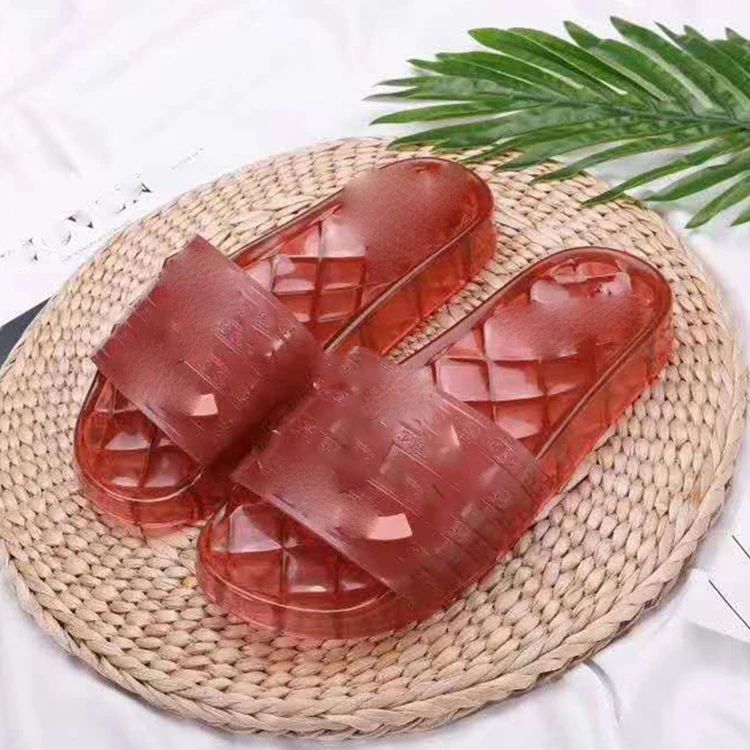 Superior quality transparent crystal jelly slippers luxury brand slippers designer slippers Designer slide
