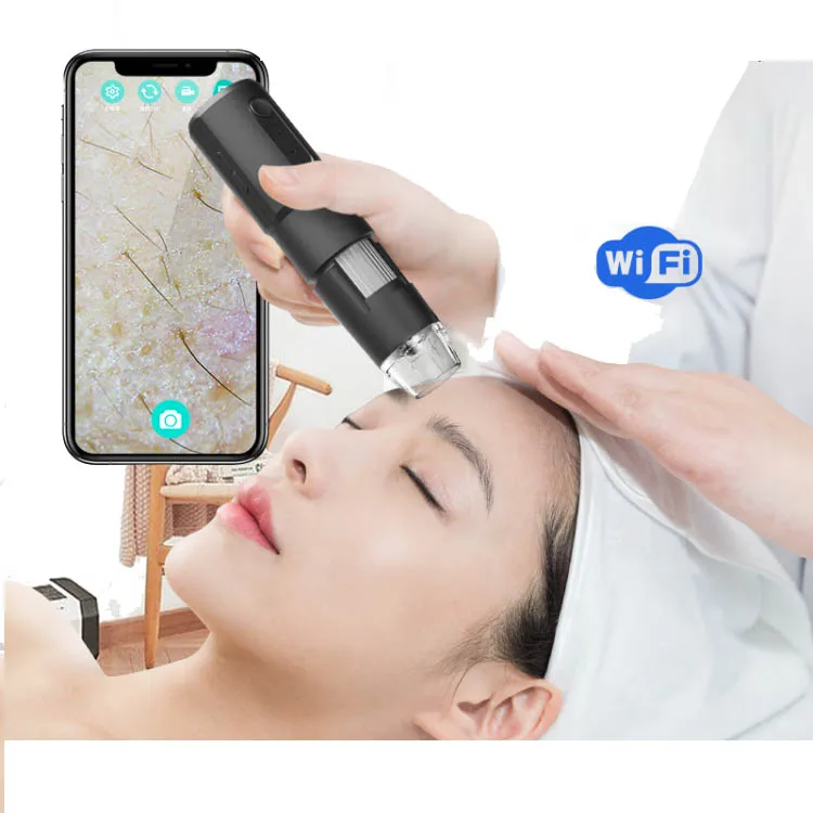 Wireless digital Wifi microscope skin detector beauty instrument hair scalp skin analyzer detector 1000X wifi microscope