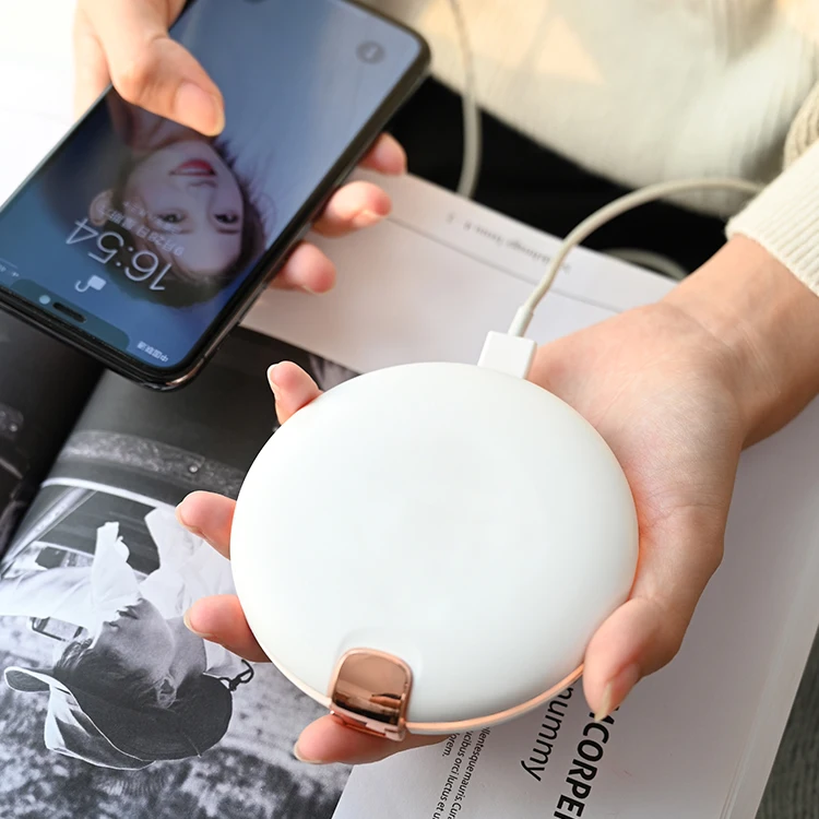 Wholesale Handheld Mini Double Side Led Portable Vanity Compact Make up Pocket Mirrors With Power Bank And Led